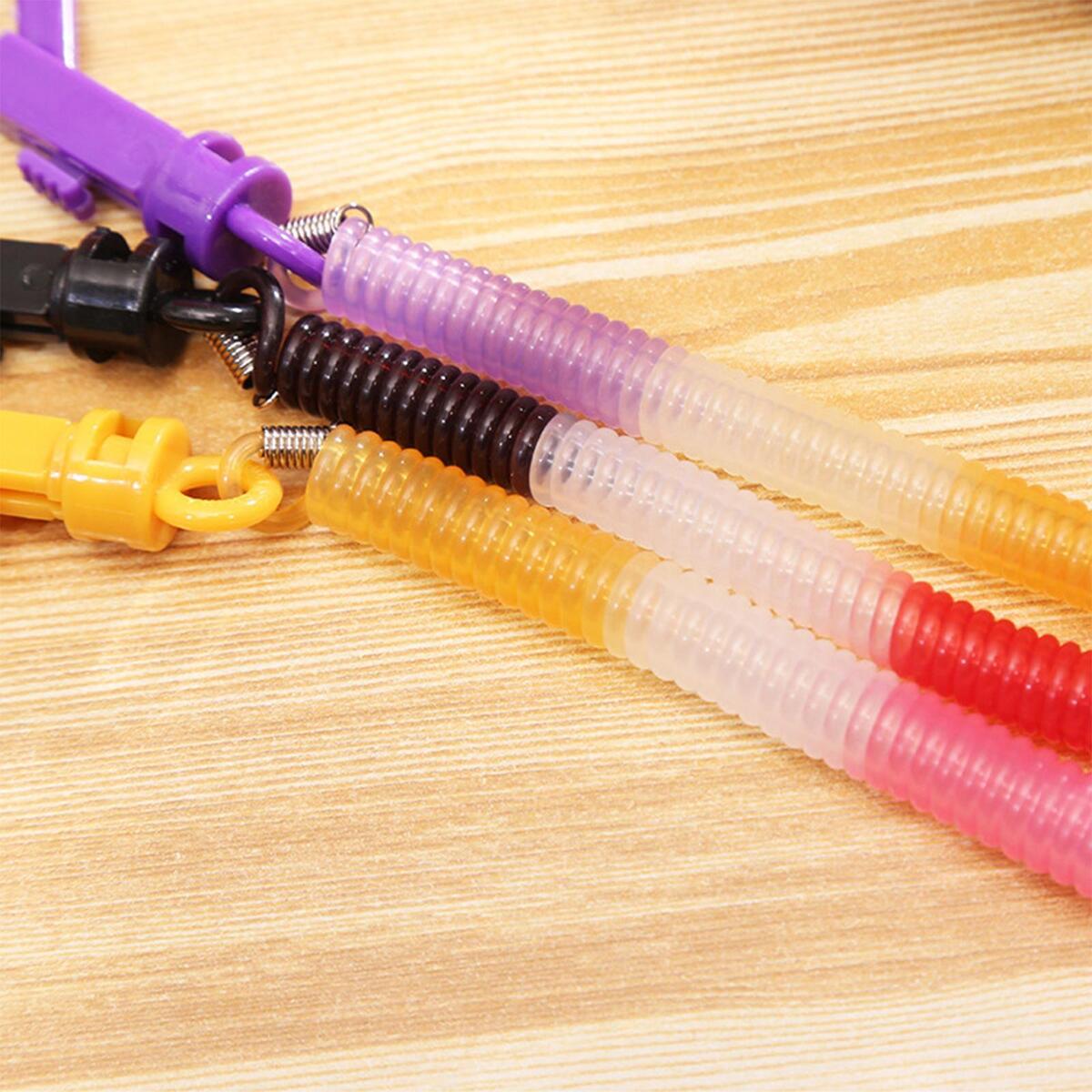 50x Spring Coil Keychain Stretchy Retractable Keyring Stretch Cord Lanyard