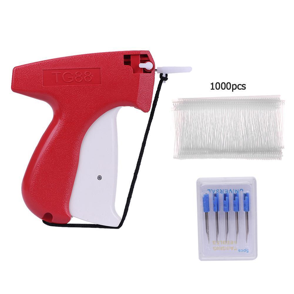 Clothes Garment Sewing Price Label Tagging Gun+5 Needles+1000 Barbs (B)