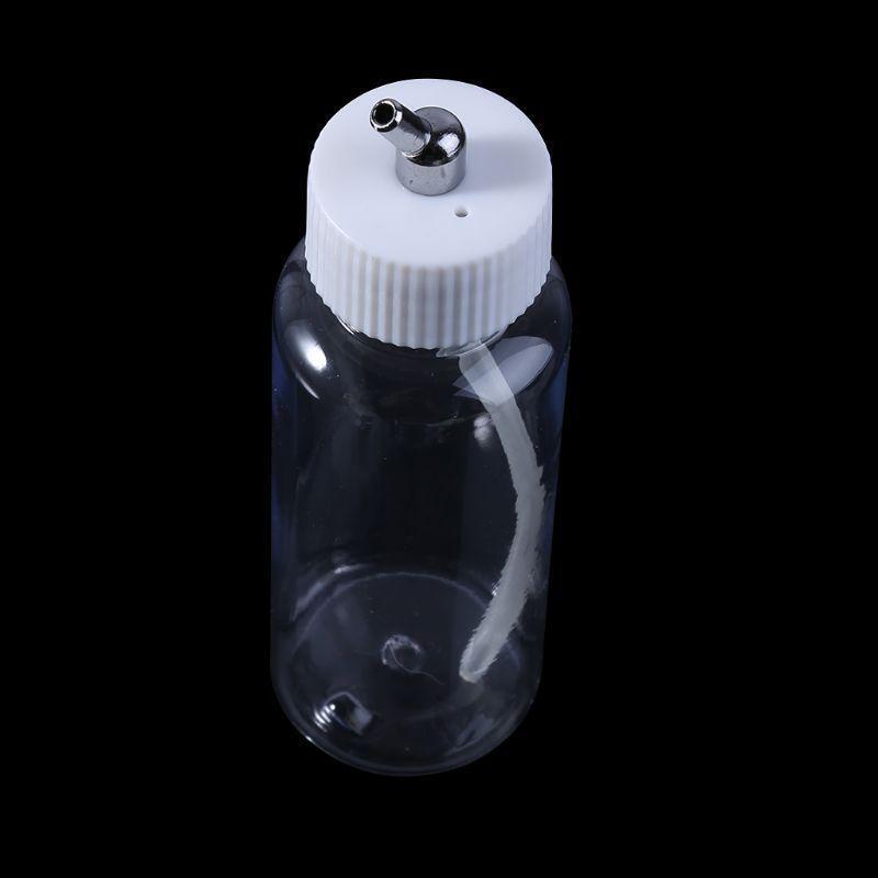 1PC Plastic 100cc Airbrush Bottles Jars Lid Adapter Dual-Action Siphon Feed New