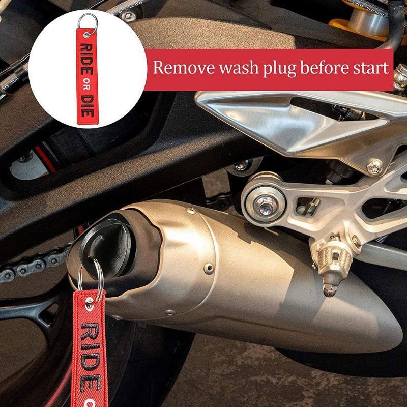 ATV Wash Plug Silencer Muffler Exhaust Pipe Motorcycle Keychain Jewelry