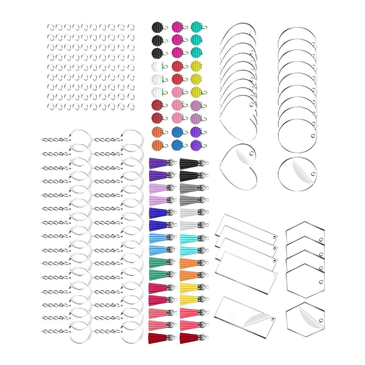 210x Bulk Acrylic Keychain   Hanging for DIY  Wallet phone auto