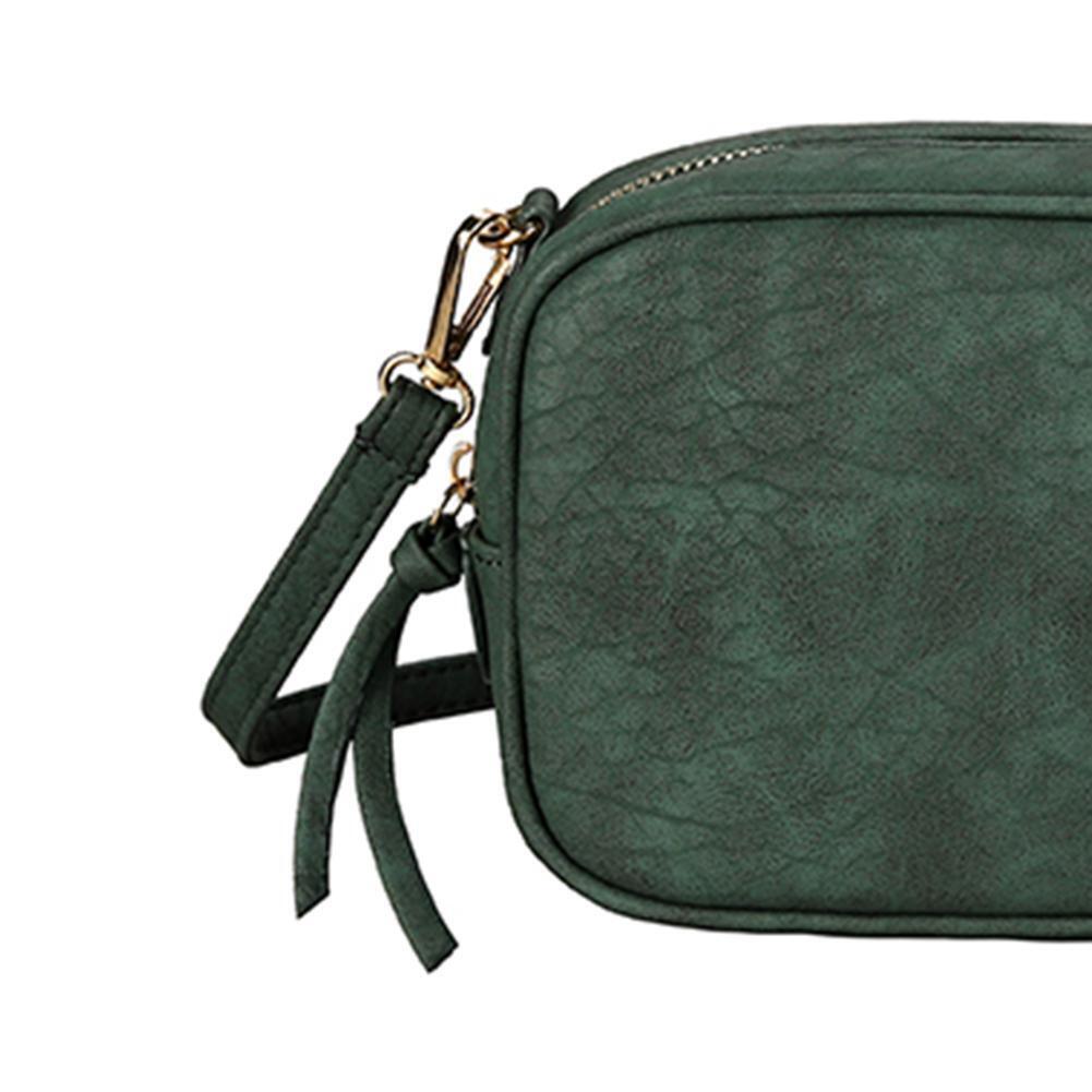 Fashion Women Stone Pattern PU Handbags Small Square Crossbody Bag(Green)