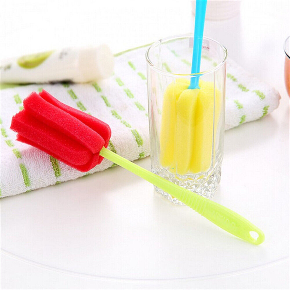 Cup Plastic Feeding Cleaning Tool Baby Bottle Brush Nipple Cleaner Sponge