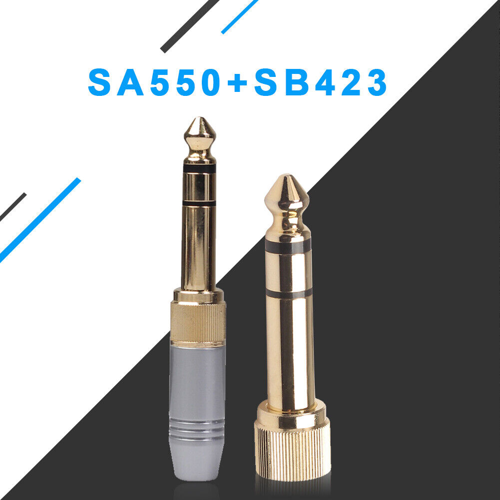 6.35mm Male to 3.5mm Female Plug Connector with 3.5mm Screw Jack Adapter