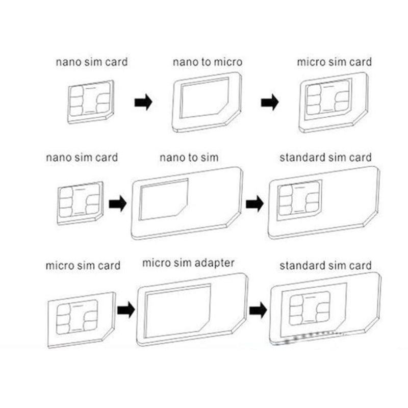 4 in 1 Convert Nano SIM Card to Micro Standard Adapter For Smart Phone 4G 5G LTE