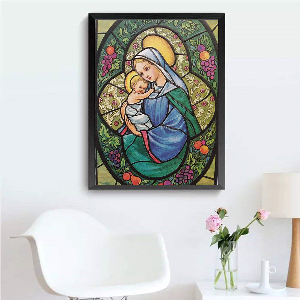 5D Warm Mother Child DIY Embroidery Full Round Drill Diamond Painting Decor