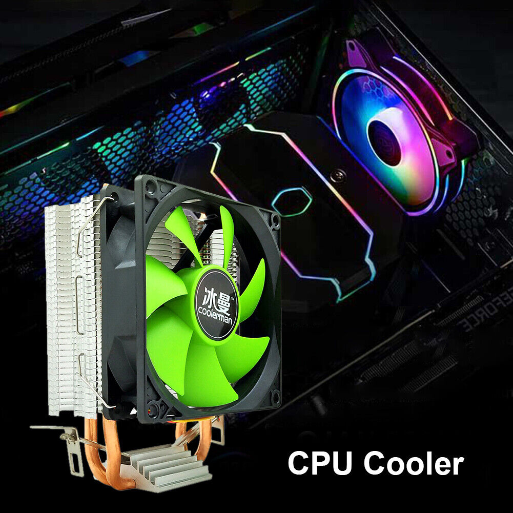 SNOWMAN MX2 CPU Cooler Fan 2 Heat Pipes 3-Pin PWM Radiator (Single Fan)