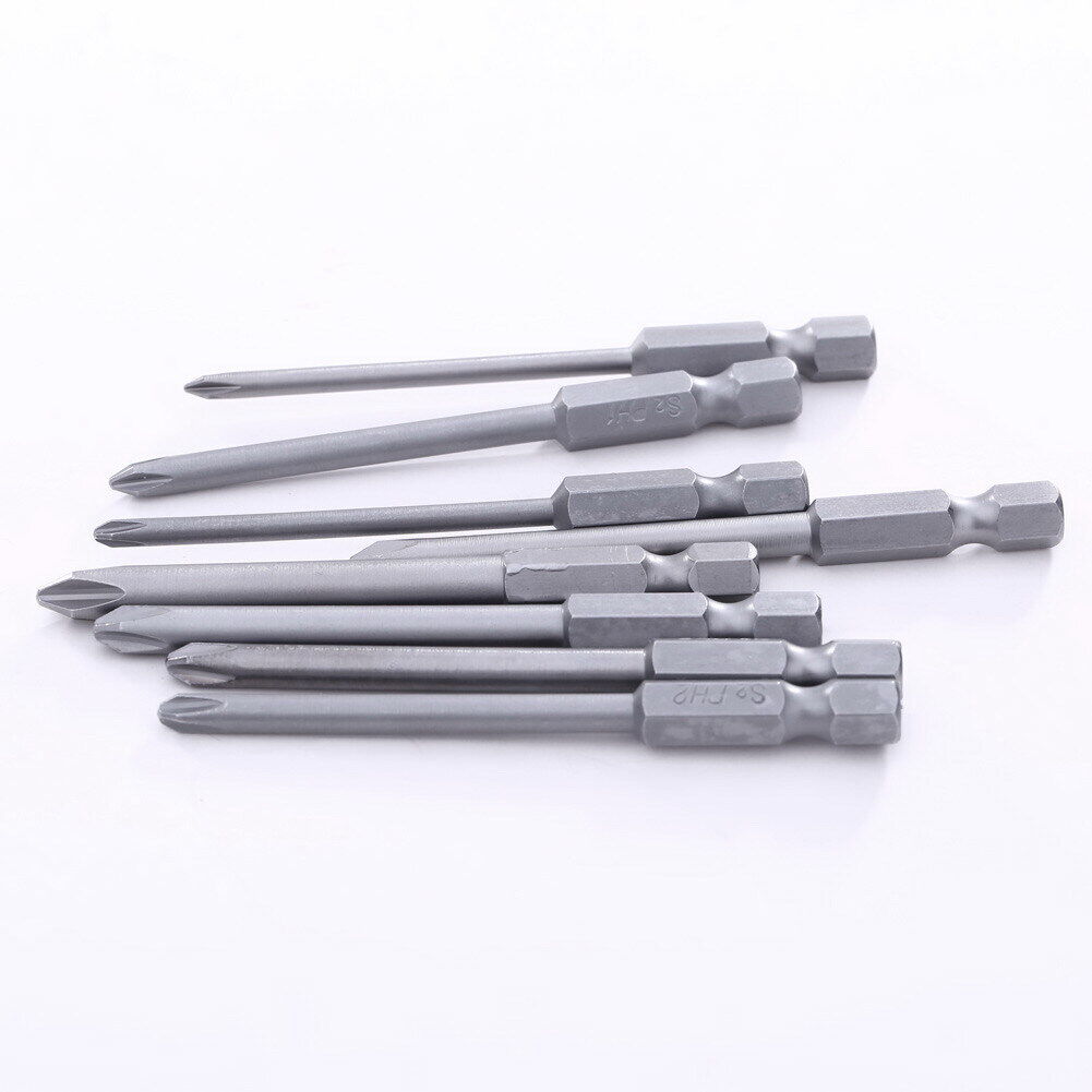 8pcs 75mm Magnetic Long Hex Cross Head Screwdriver Bits Electric Screwdrive