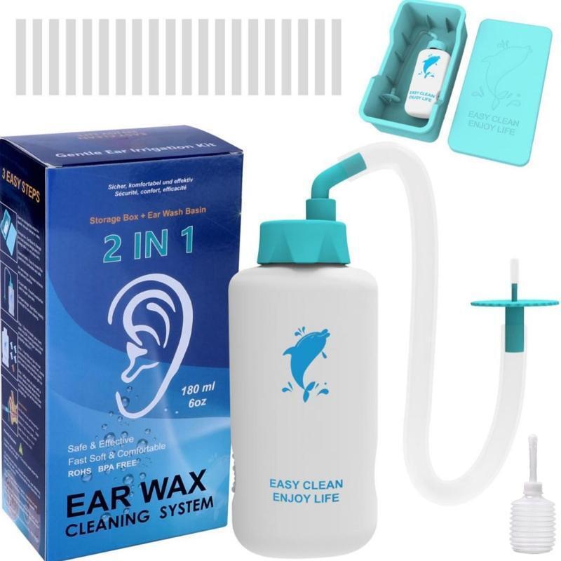 Ear Cleaner Kit w/ Squeeze Bottle Effective Clean Ear Blockage for Home Clinic