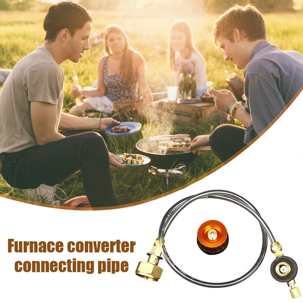 Outdoor Camping Gas Stove Refill Adapter for Long Flat Cylinder Tank (B)