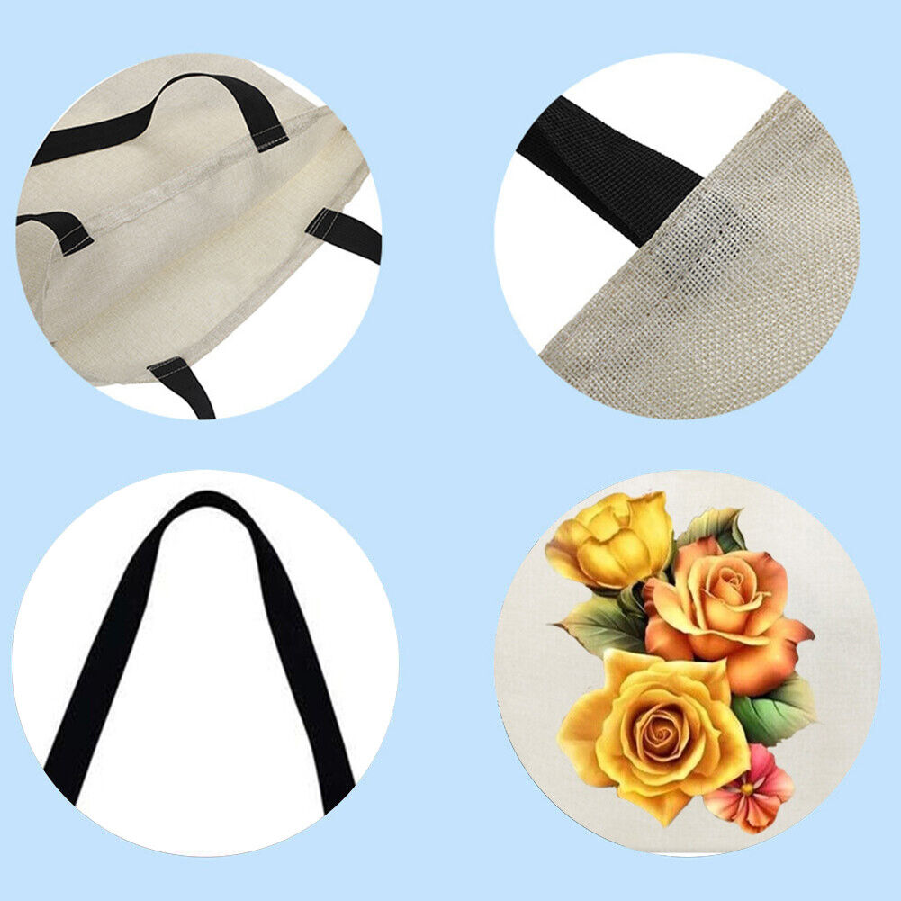 Flowers Printed Shoulder Shopping Bag Casual Large Tote Handbag (40*40cm)