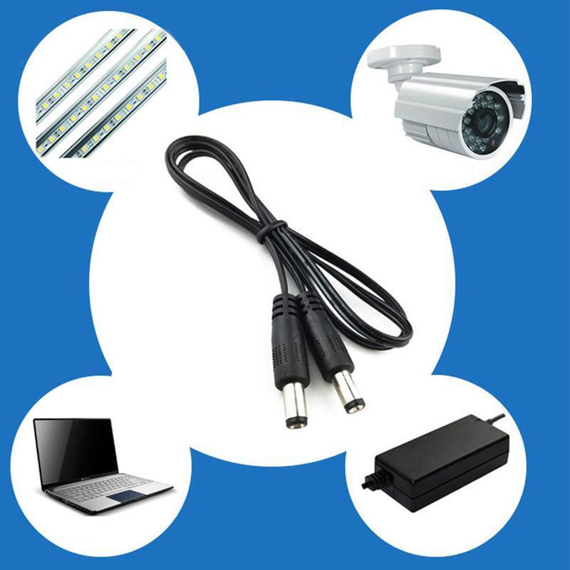DC5.5x2.1mm Male to Male Connector DC Power Extension Cable For Security Camera