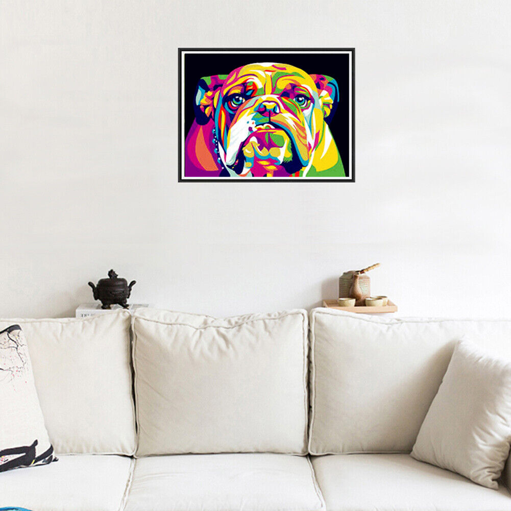 5D DIY Diamond Painting Colorful Dog Cross Stitch Embroidery Mosaic Kits
