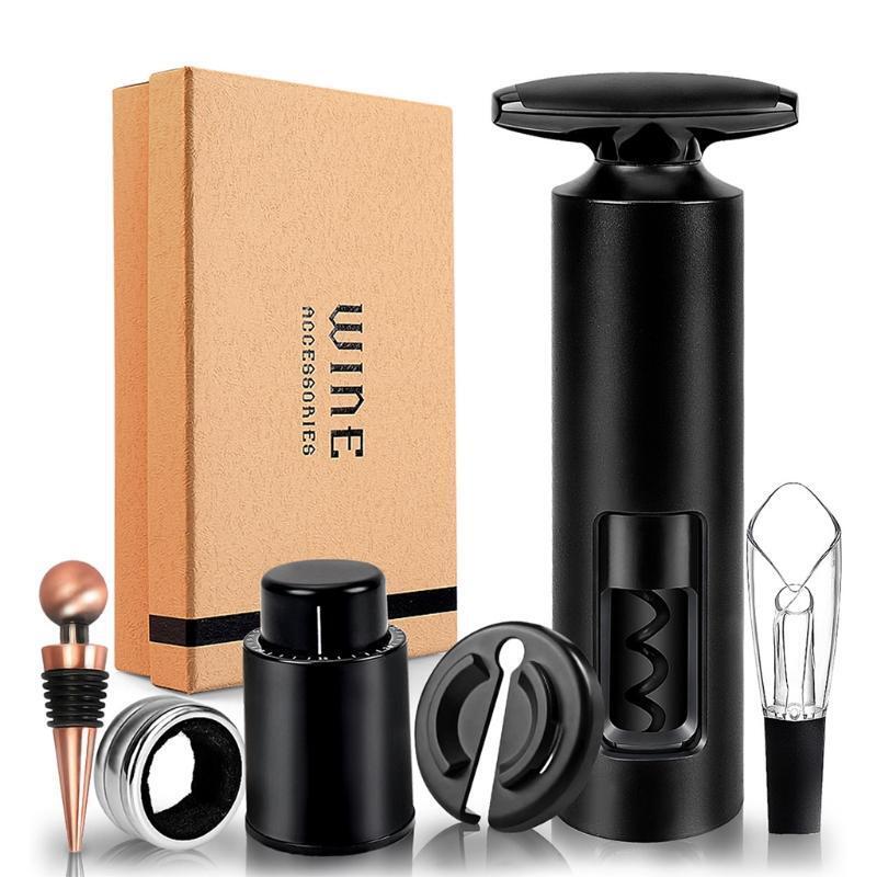 Wine Opener Kit Bar Accessory with Corkscrew Stoppers Decanter Cutter Wine Ring