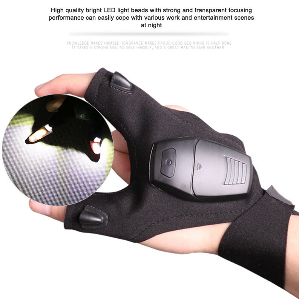 LED Night Light Fishing Gloves Flashlight Outdoor Cycling Camping Gloves