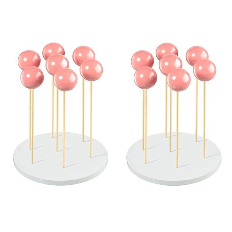 Cake Lollipop Holder 2 Pcs Clear Display Stand Candy Bracket Storage Rack