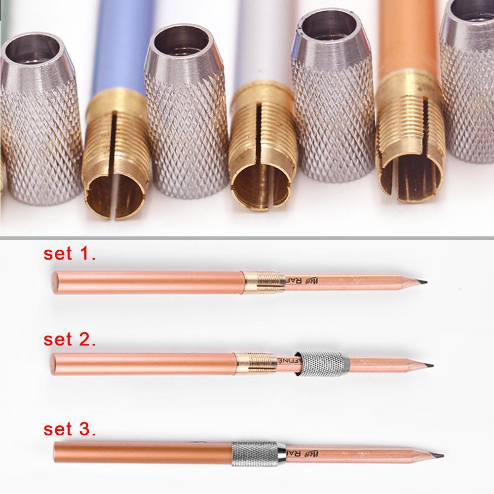 Metal Single Head Pencil Extender Holder Sketch School Office Write Tool