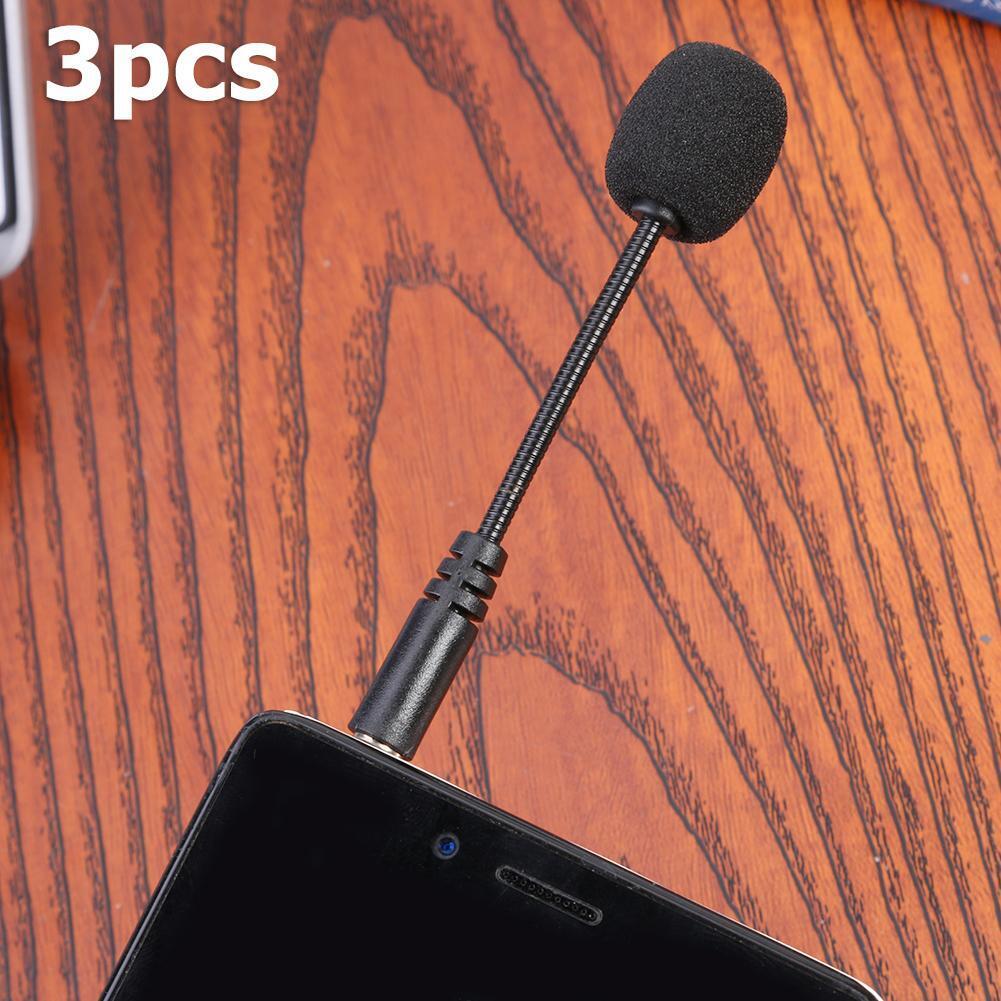 3pcs Mini 3.5mm Jack Flexible Capacitance Microphone Mic for Phone Laptop