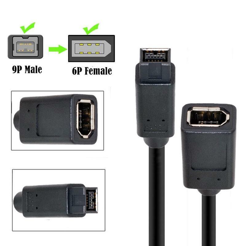 20cm Length IEEE 1394 6Pin Female to 1394b 9Pin Male Firewire Camera Converter