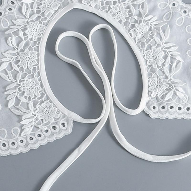 Detachable False Collar Hollow Embroidery Dots Floral Women Petals Shawl Cape