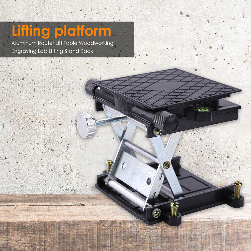 Adjustable Aluminum Router Lift Table Lab Lifting Stand Platform Workbench