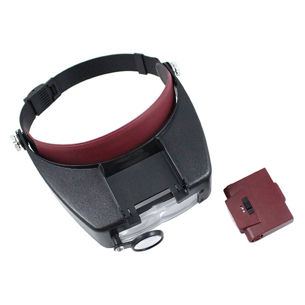10X Headband LED Magnifying Glasses Magnifier Loupe Jewelry Reading (Red)