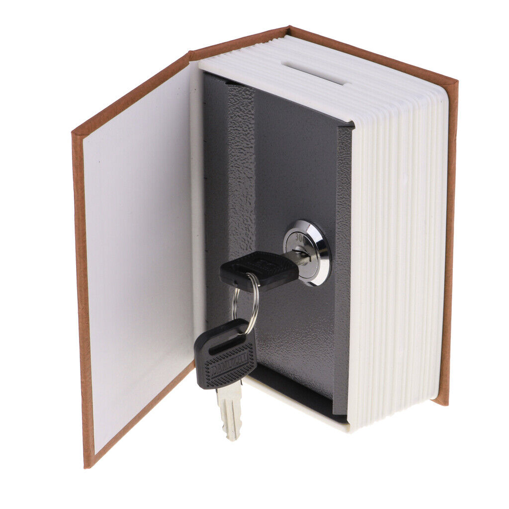 Small Hidden  Book Jewelry  with Key Piggy  Light Coffee