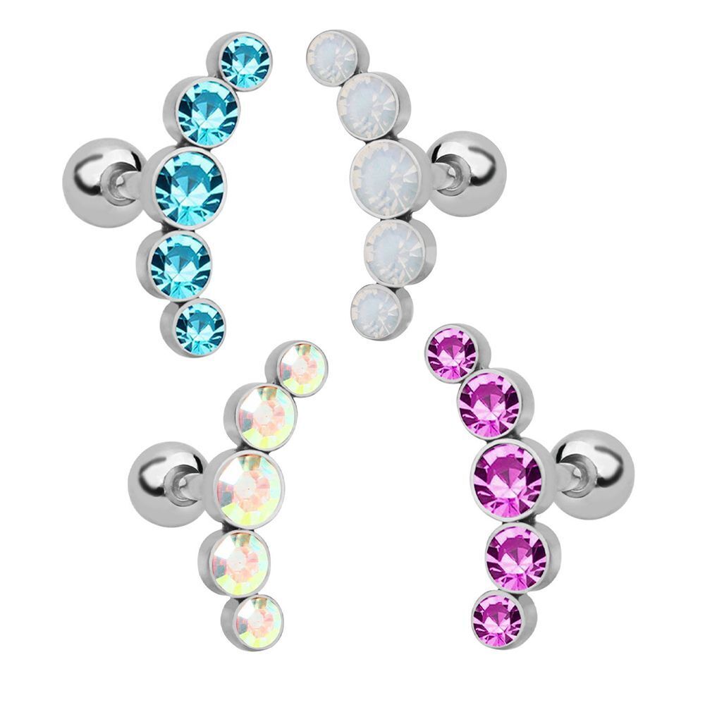 Opal 16G Women Cartilage Helix Tragus Stud Earrings Ear Piercing Body Jewelry