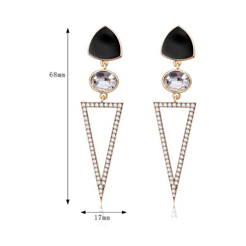Women Earrings Luxury Jewelry Elegant Triangle Dangle Geometric Fashion Wedding
