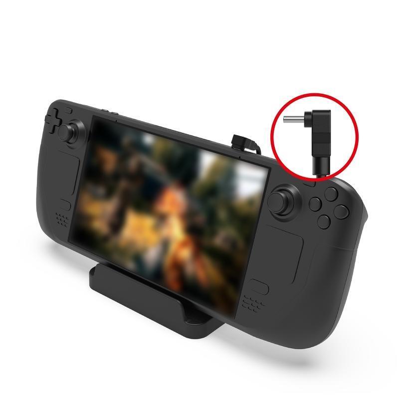 Game Console Stand Base Holder Bracket with Charging Cable for Steam Deck