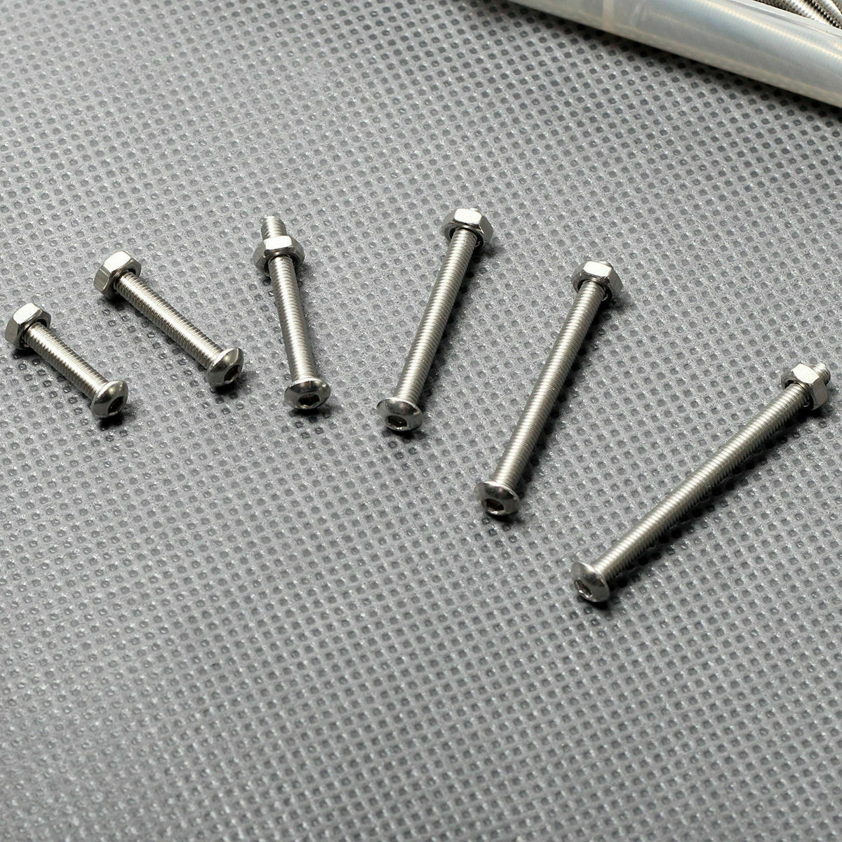 240pcs M3  Stainles Steel Hex Screw Nuts Bolt Socket Cap Assortment Set