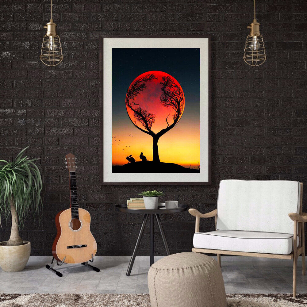 DIY Diamond Painting Branch Moon Square Drill Art Picture Rhinestone Decor