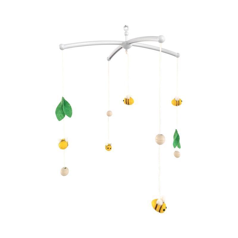 Handmade Wool Felt  Bee Ball with Plastic Bracket Hanging Ornament Crafts