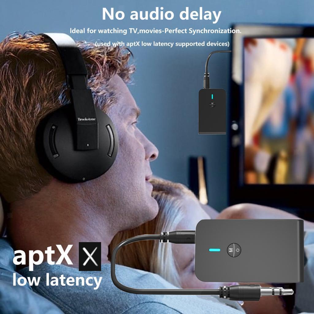 5.0 Transmitter Receiver Adapter for TV Headphone PC Audio Speaker