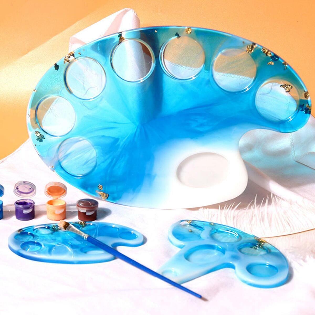 3 Pieces Palette Silicone Mold Paint Tray Moulds for Painting Home Decor
