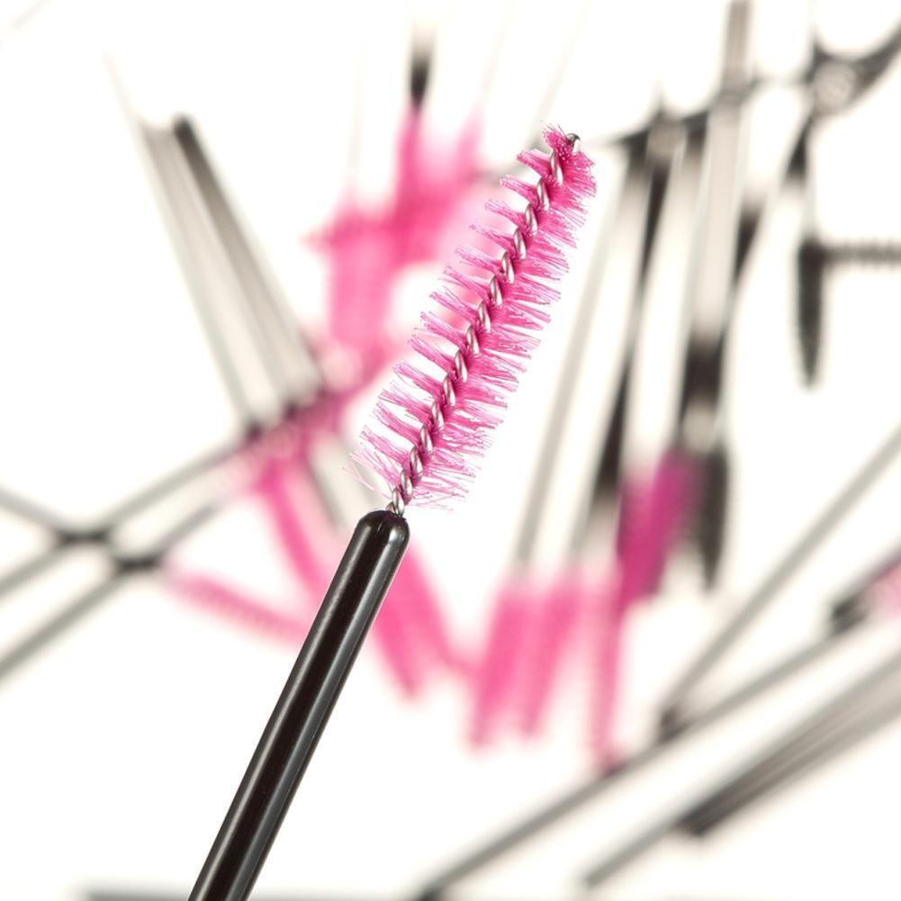 100pcs/bag Disposable Eyelash Brush Mascara Applicator Makeup Tools (Red)