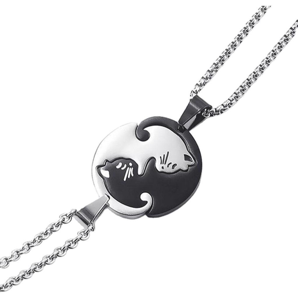 2 Pieces Couples Necklace Clavicle Chain Romantic  for Lover Anniversary