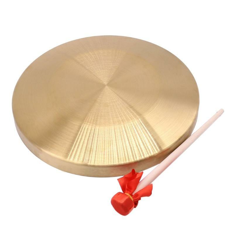 6 In Bronze Gong Instruments & Copper Opera Gong Cymbals w/ Round Play Hammer