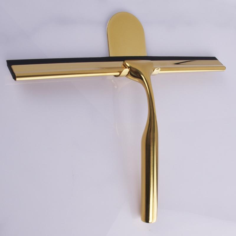 Shower Squeegee Stainless Steel Glass Window Squeegees Non-Slip Blade Handle