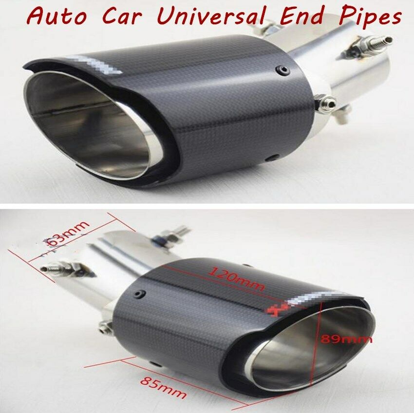 Real Carbon Fiber Exhaust Pipe Modified Glossy Bent Straight Angle Adjustable
