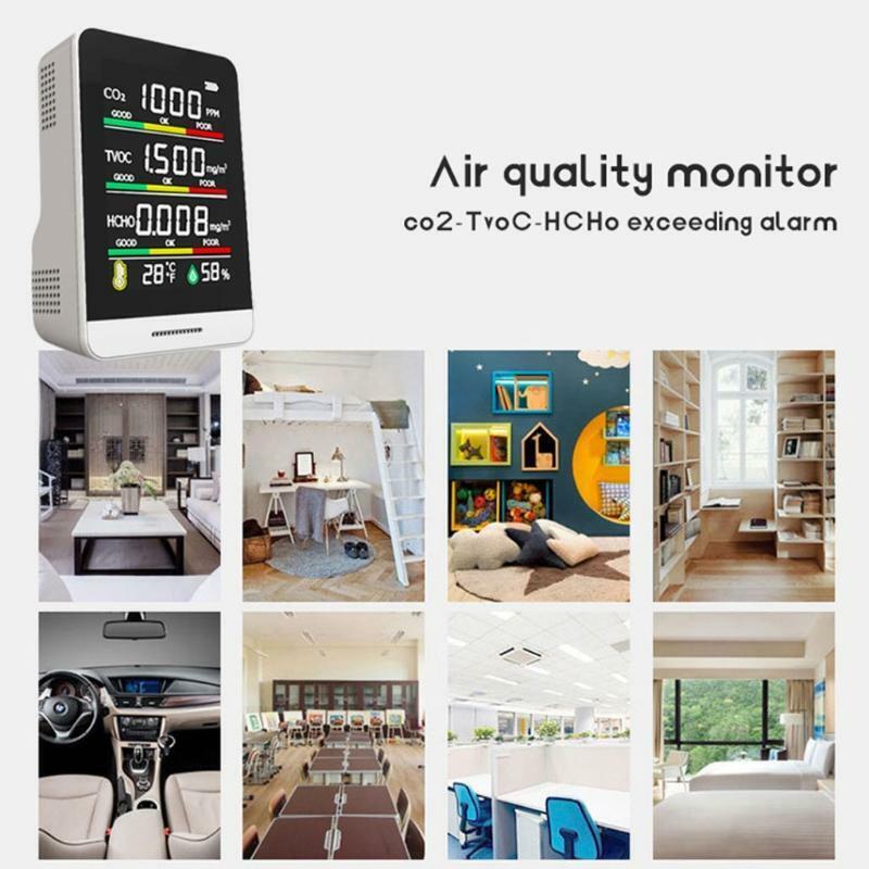 CO2 Detector TVOC HCHO Temperature Humidity Detecting Tool Intelligent Monitor