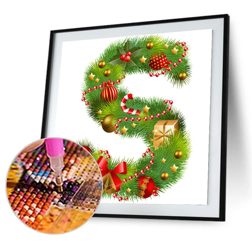 5D DIY Diamond Painting Christmas Letter S Full Round Drill Mosaic (W1097)