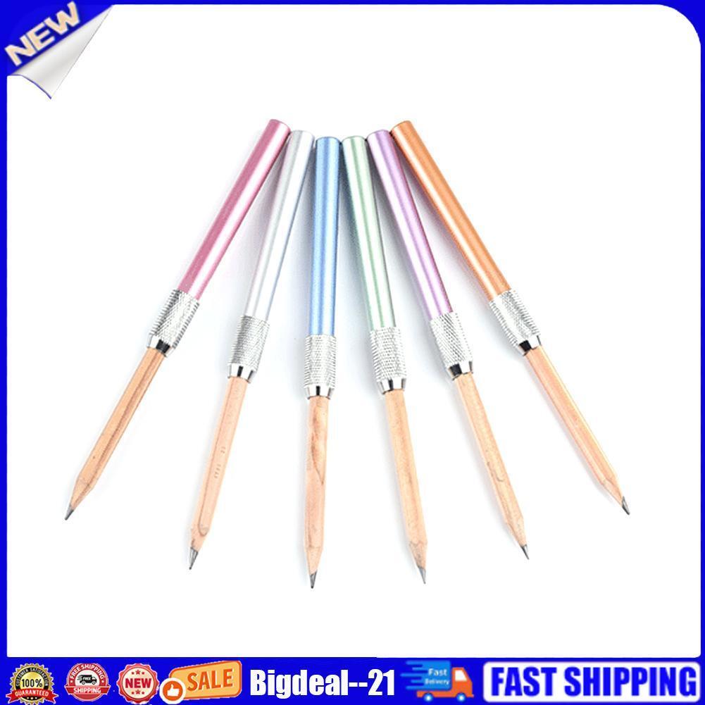 Metal Single Head Pencil Extender Holder Sketch School Office Write Tool