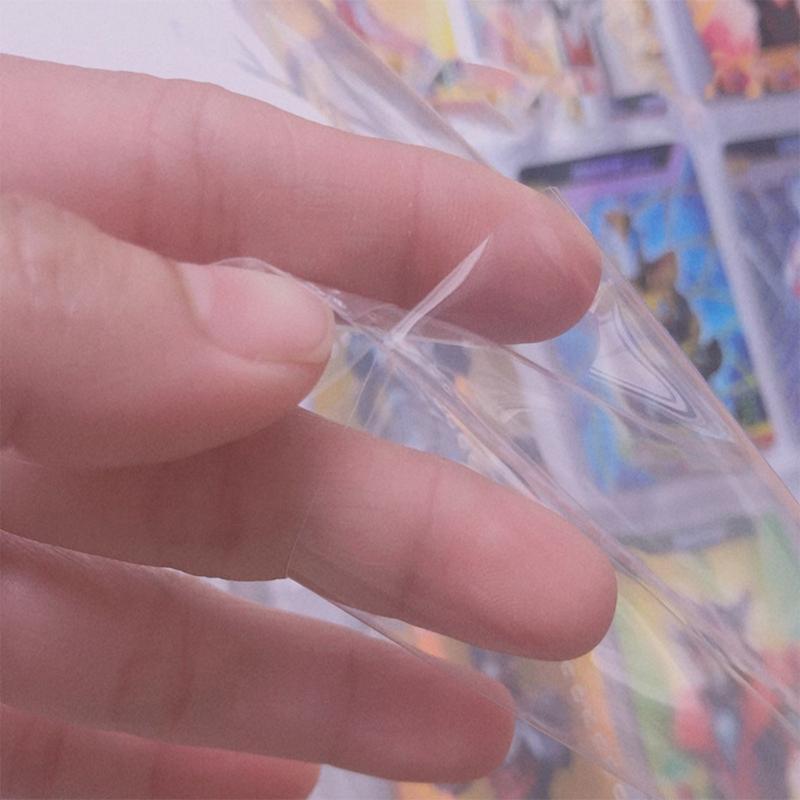 50Pcs Transparent Cards Sleeves Dual-side PP Pockets 900 Cards Capacity for Kids