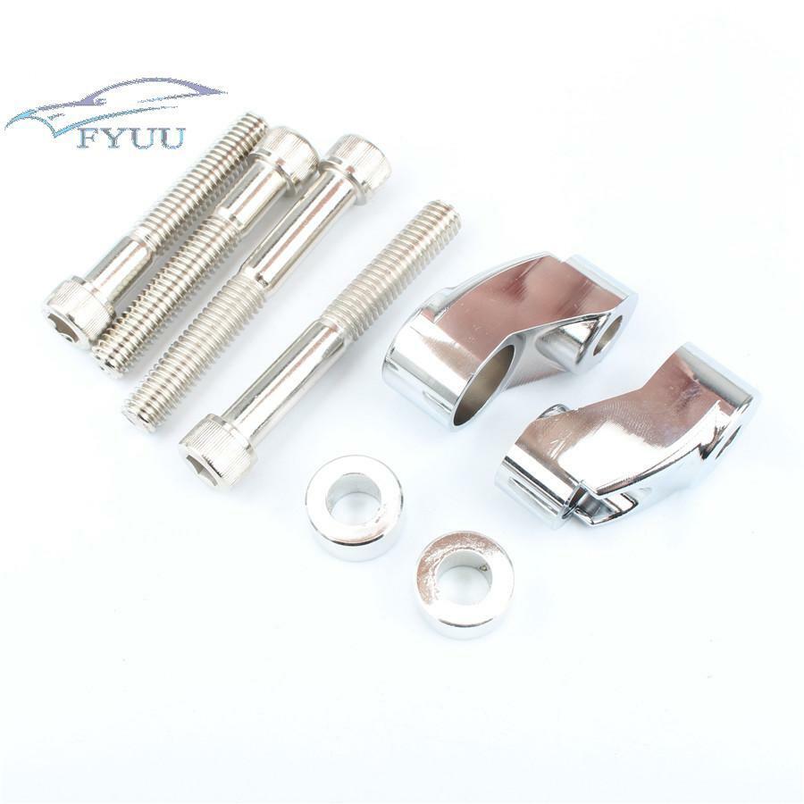 8pcs/set Chrome 39mm 49mm Front Turn Signal Relocation Kit For Sportster FXR FXD