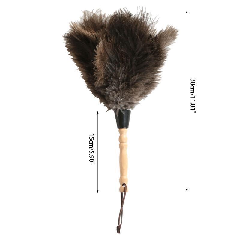 Ostrich Duster Feather Cleaning Brush Wood Handle Computer Dust Removal