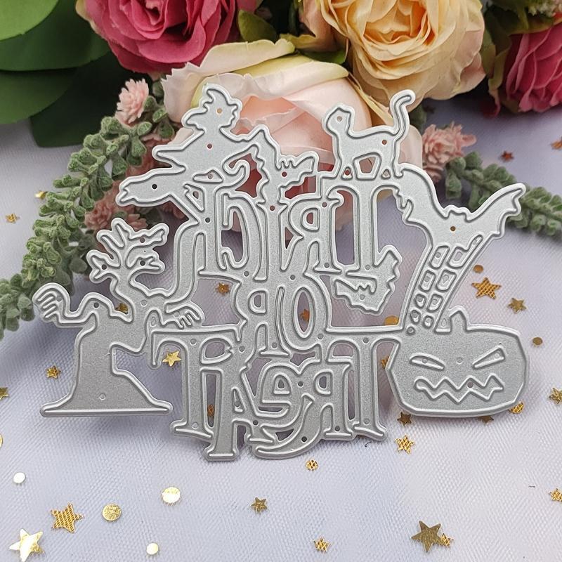 Witch Black Cat DIY Printing Carbon Steel Embossing Mold for Paper Card Making