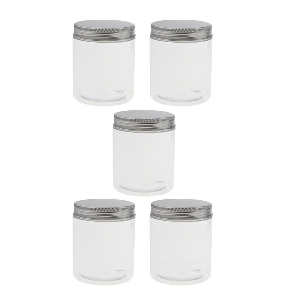 5pcs 250ml Plastic Makeup Pot  Empty Cosmetic  Containers Screw Lid