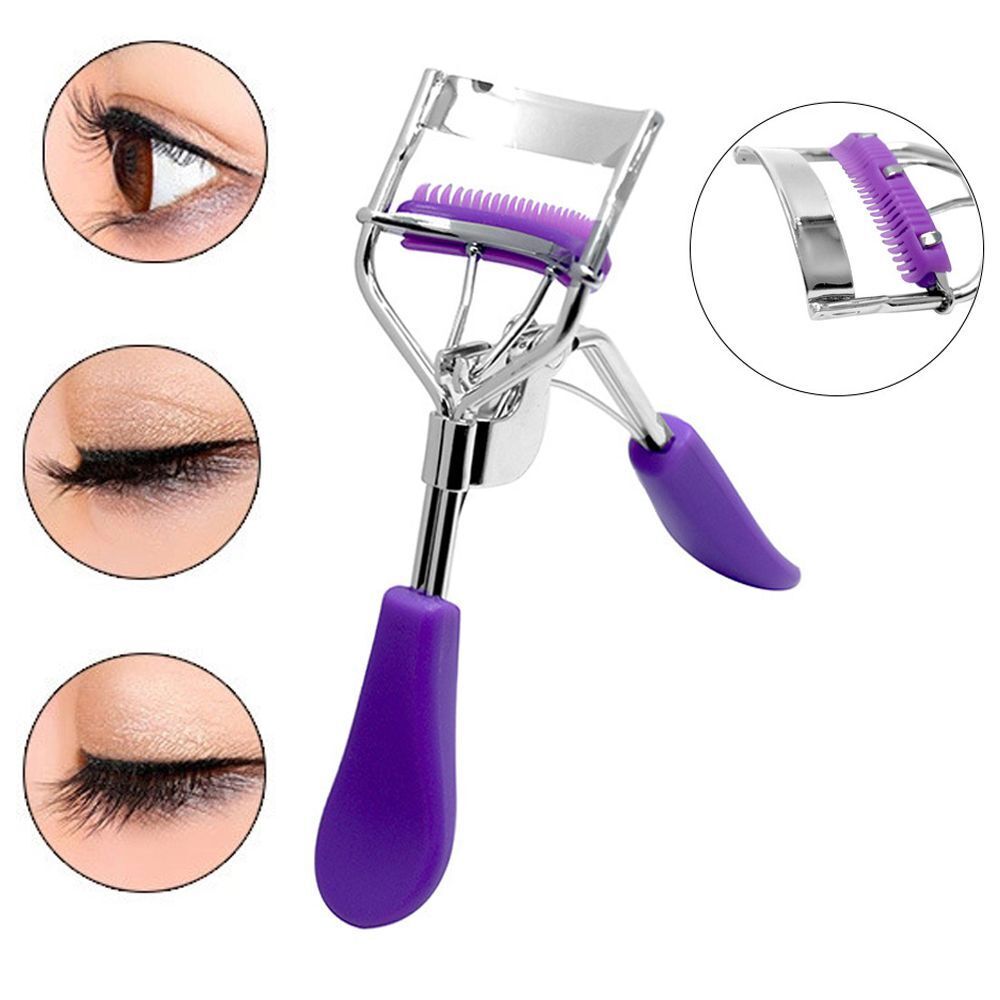 Colorful Makeup Tool Curling  Clip with Comb Eyelash Curler Tweezers Big Eye