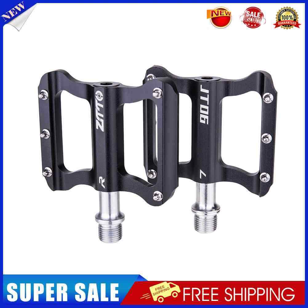 ZTTO Bicycle MTB Road Bike Smooth Bearings Anti-slip Flat Pedals (Black)